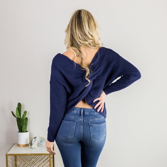 Urban Socialite Sweaters - 'What Knot To Love' Sweater -  Navy